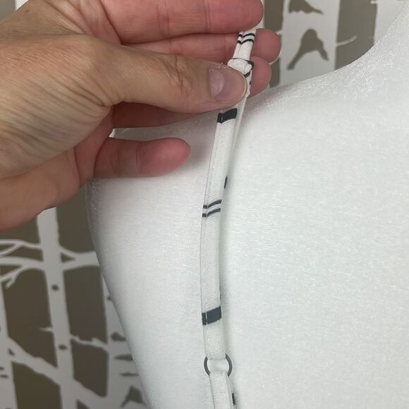 Boho hi-lo white and black striped ruffle trim back cutout maxi dress - Picture 10 of 15